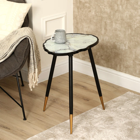 62.5cm White and Grey End Table