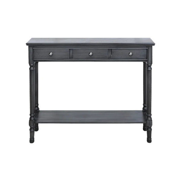 Delta Medium 3 Drawer Console Table Grey with Ball Design Hadle