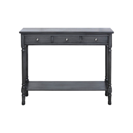 Delta Medium 3 Drawer Console Table Grey with Ball Design Hadle