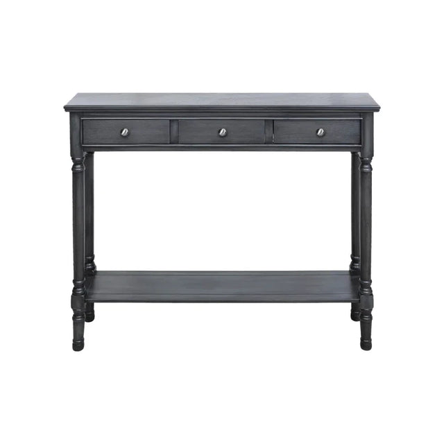 Delta Medium 3 Drawer Console Table Grey with Ball Design Hadle