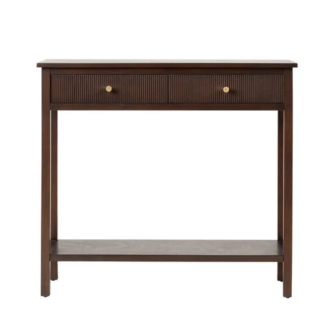 Lindon 2 Drawer Console Table Walnut Brown