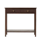 Lindon 2 Drawer Console Table Walnut Brown