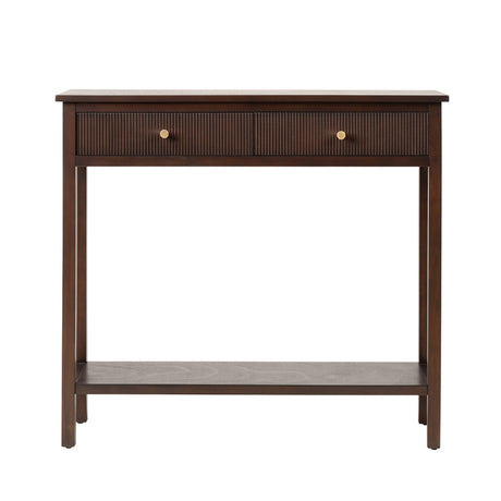 Lindon 2 Drawer Console Table Walnut Brown
