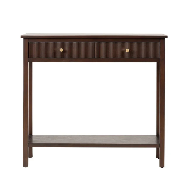 Lindon 2 Drawer Console Table Walnut Brown
