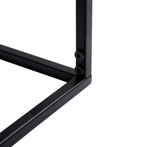 Black & White Metal Coffee Table with Tray