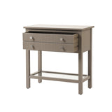 Lindon Taupe 2 Drawer Bedside Cabinet with Glass Shelf