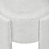 43cm Ivory Chenille Round Stool