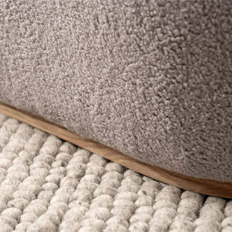 Grey Boucle Ottoman