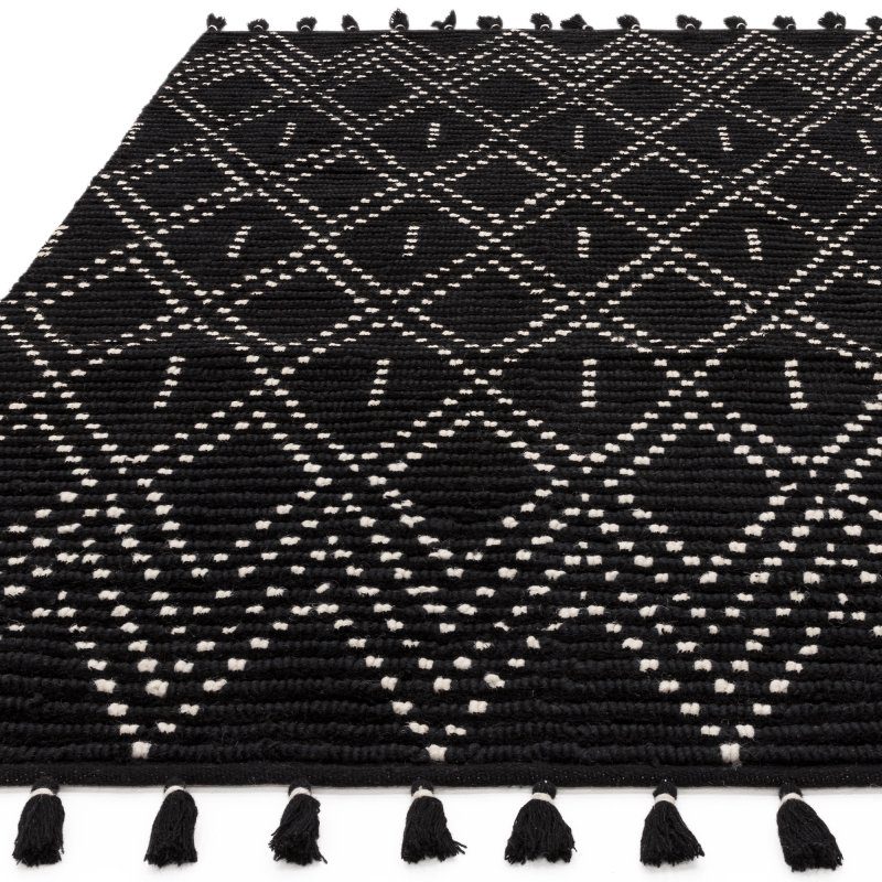 Nepal Black/Cream Diamond Rug