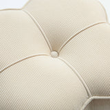 45cm Cream Velvet Clover Ottoman with Gold Legs