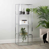 Logan 151.5cm Chrome 4-Tier Glass Rectangular Display Unit - KD
