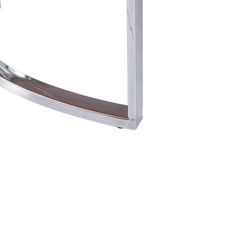 Owen Round Chrome Metal Coffee Table with Smoke Glass Top