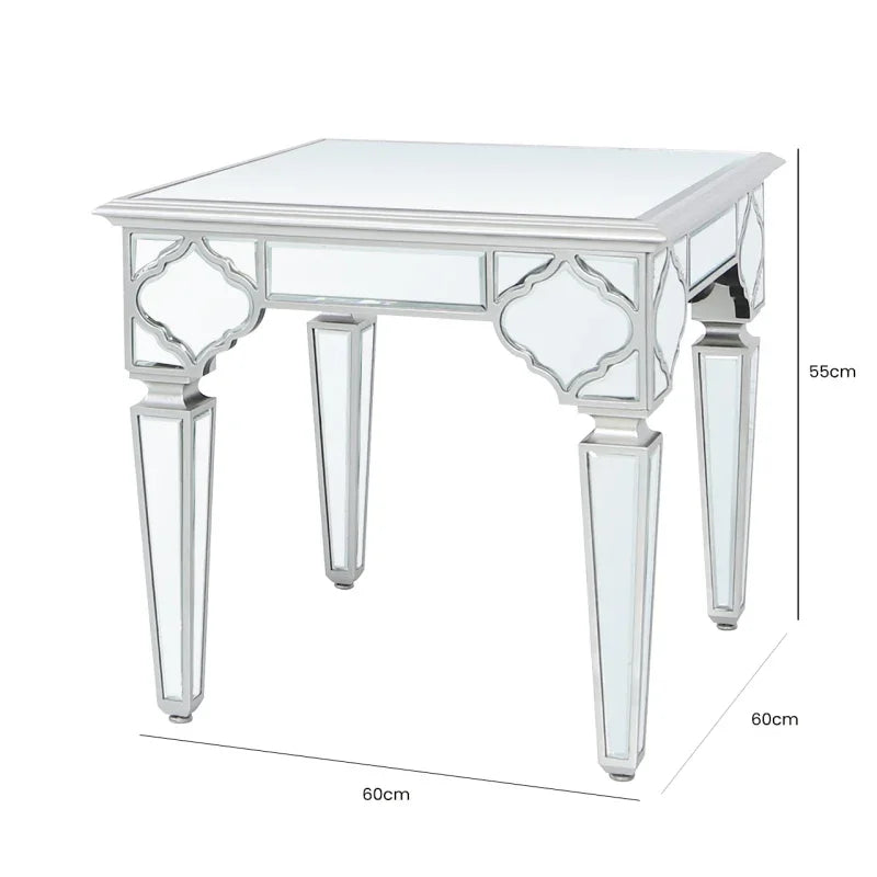 Marrakech Mirror End Table Silver
