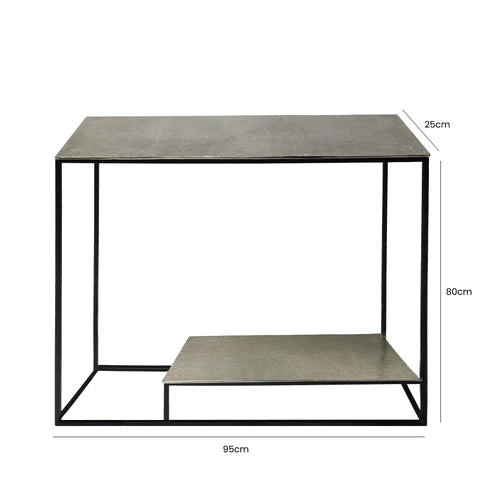 Suhani Console Table Black With Nickel Top