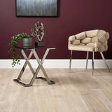 Axel Grey Gunmetal End Table with Smoke Glass Top