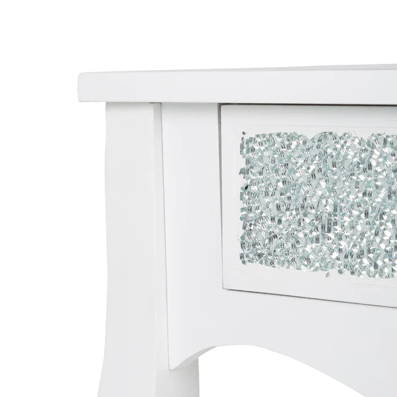 Oakley White Wood And Mirror Console Table - DSP