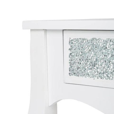 Oakley White Wood And Mirror Console Table - DSP