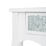 Oakley White Wood And Mirror Console Table - DSP