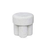 47.5cm Ivory Chenille Round Stool