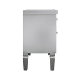 Vista 2 Drawer Silver Wood & Mirror Bedside Cabinet