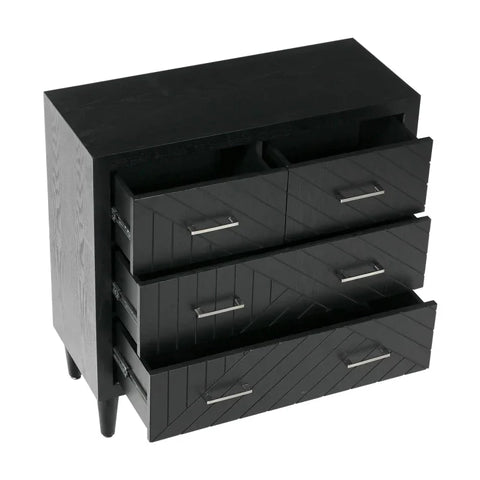 Solano 4-Drawer Black Chest - KD Legs