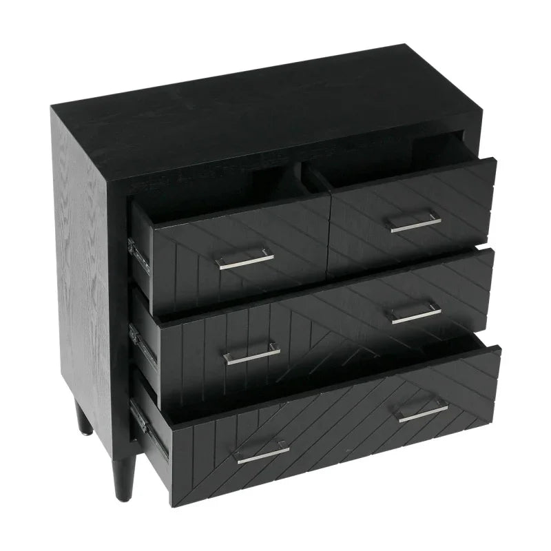 Solano 4-Drawer Black Chest - KD Legs