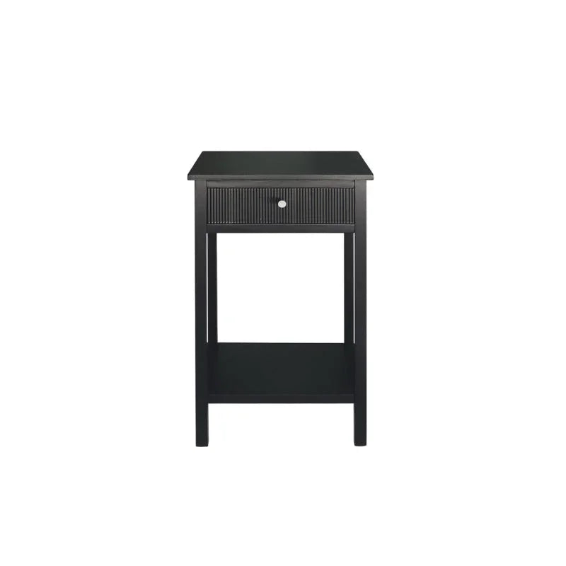 Lindon Black Wood End Table