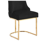 Casas Black Velvet Dining Chair with Gold Legs