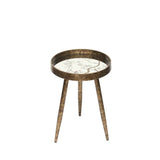 Set of 2 Antique Gold and Mirror Top Nesting Table