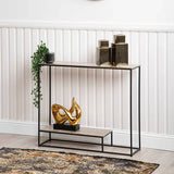 Suhani Console Table Black With Nickel Top