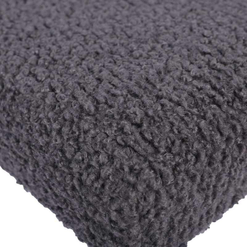 Charcoal Grey Boucle Bench with Gold Legs - KD