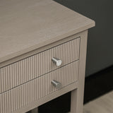 Lindon Taupe 2 Drawer Bedside Cabinet with Glass Shelf