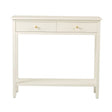 Lindon 2 Drawer Console Table White with Gold Handles