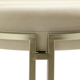 80cm Cream Velvet Medium Tufted Bench with Champagne Legs