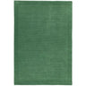 Green wool area rug with subtle textured border and minimalist design