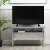 Vista 2-Drawer Champagne Wood Mirror Entertainment Unit