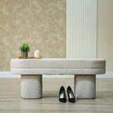 45cm Taupe Chenille Bench