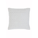 White textured cushion with geometric pattern, square shape, suitable for sofa or bed decor