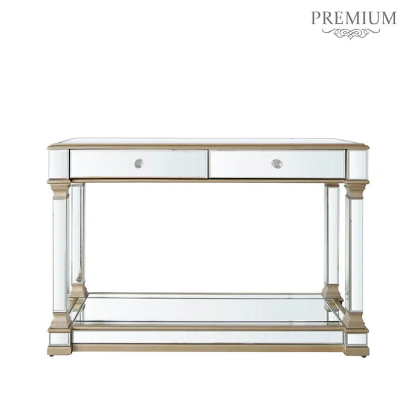 Apollo Champagne Mirrored Console Table