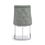 Casas Grey Velvet Dining Chair with Chrome Legs