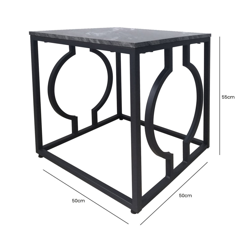 Alora Black Metal End Table - KD
