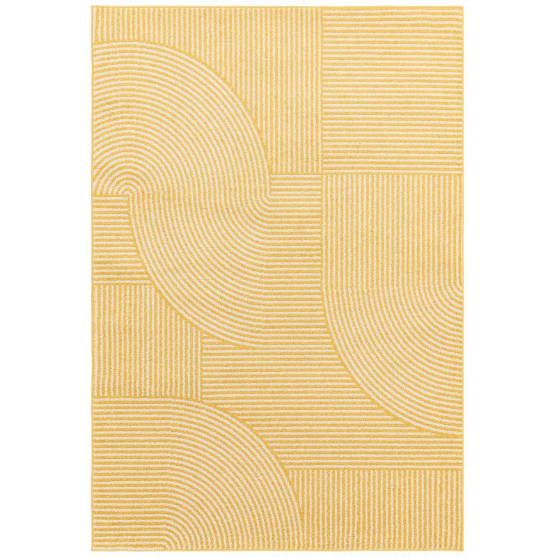 Muse Yellow Geometric Mu18 Rug