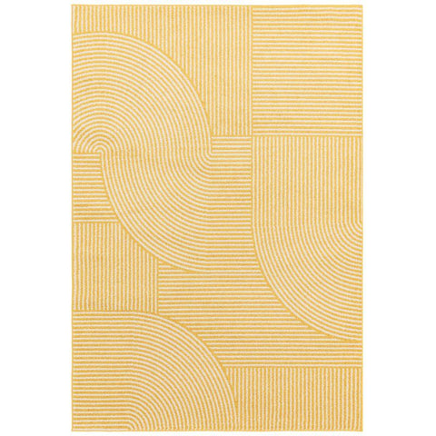Muse Yellow Geometric Mu18 Rug