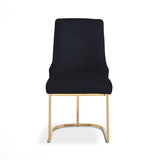 Casas Black Velvet Dining Chair with Gold Legs