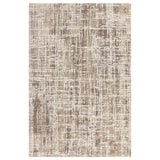 Beige abstract patterned area rug with textured lines for modern living room decor
