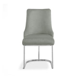 Casas Grey Velvet Dining Chair with Chrome Legs