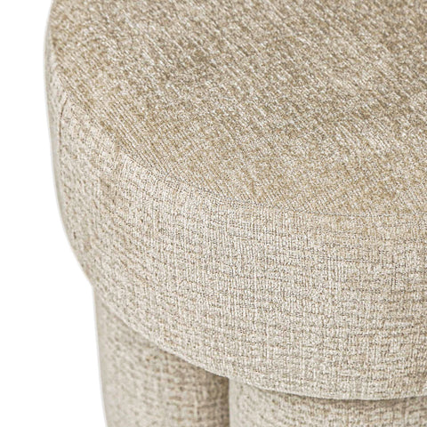 47.5cm Beige Chenille Round Stool