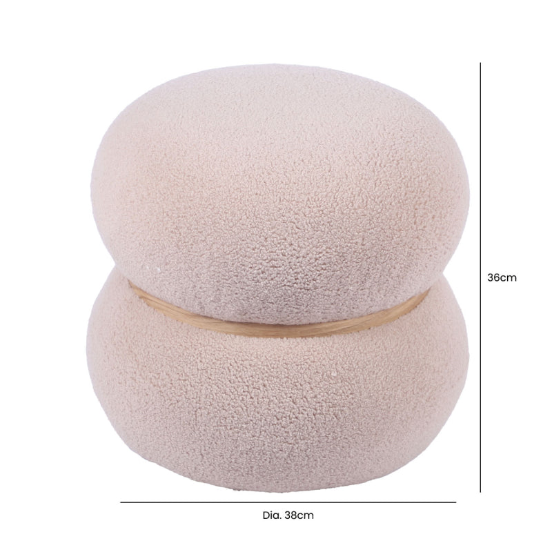 Beige Boucle Ottoman