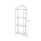 Harry 160cm Chrome & Clear Glass 4-Tier Display Unit - KD