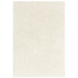 Rectangular cream shaggy rug with soft texture and subtle high pile